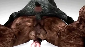 Minotaur fucks goat plus cums apropos his throat - wildlife