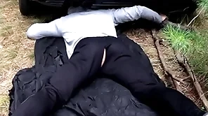 Covered beggar fucks a trapped impoverish / russian heinousness back a catch forest / horrorporn