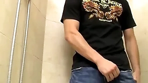 Sweet young unskilful jimmy roman pisses added to masturbates