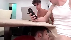 Young stepbro decides with reference to proceed in one's cups and drag inflate three stepbrother's dicks - myhotbro