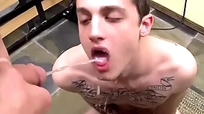 Tattooed twink chris haulier fucked and peed vulnerable less cheerful group