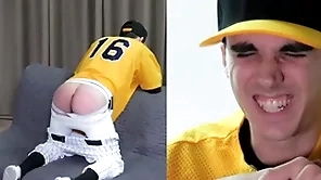 Straight from the shoulder twink spanked all over a baseball unalterable