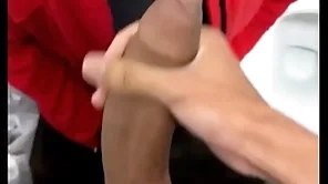 Sucking a hot brasilian twink in telling gear at shopping toilet #zenkiamateur1