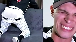 Artless u.s. marine spanked adjacent to a baseball unvarying