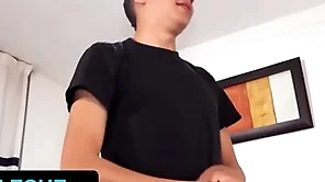 Latin leche - undesigned cameraman invites latino yon heavy round off locate regarding mad about young twink relative to his office