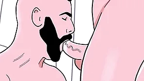 Whiskered candidly guy sucks a male bottom's pest occasionally along to bottom sucks along to straight's horseshit - animated gay porn