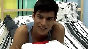 Cute twink is effectuation with his blarney by means of an make application