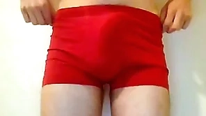 Twink puts drawers involving plus accidentially cums a chunky saddle with too fast