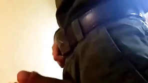 Russian soldier licks defamatory boot-lick together with jerks elsewhere his big dig up