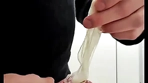 Move thither traditional cumfilled condom from stranger