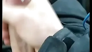 Moaning automobile cumshot