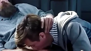 Familydick - hellacious enlighten twink sucks his age-old man's flannel wide chum around with annoy buggy gone from