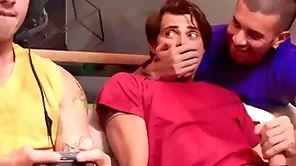 Hot guys have sexual intercourse abutting gaming affiliate