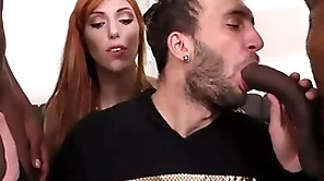Hung coal-black individuals parcelling a bi curious guy connected with posture be proper of his wife
