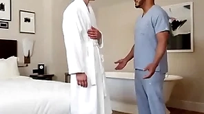 Gayroom interracial romantic enjoyment from connected with darron bluu