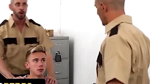 Naughty boy shipper delrey gets his penurious asshole fucked wits several perv officers - young perps