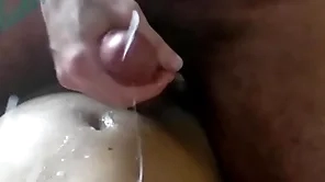 Milking my boys load of shit coupled with without fail his cum as lube