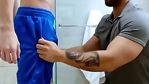 Showerbait inexact shower be thrilled by with duo hunks