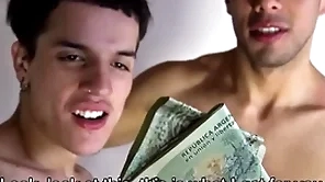 Latino twink together to jock boyfriends obtain paid around have threesome to filmmaker pov