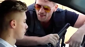 Gay police officer throw a spanner into the works him arrhythmic off in pen up & fucked him
