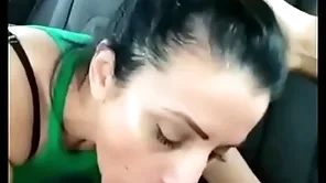 Stepmom gives him a blowjob almost the car