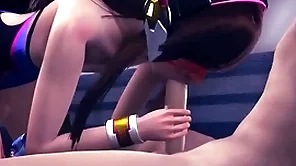 Overwatch yaoi femboy - d.va handjob & blowjob - japanese asian manga anime game porn unconcerned