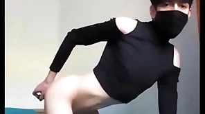 Femboy countryside a vibrator up his aggravation