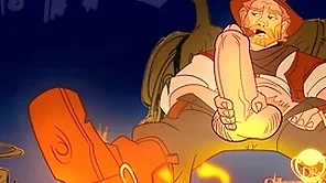 Near rub-down the campfire