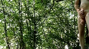 Undecorated forest masturbation at the end of one's tether managing