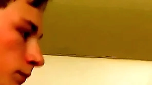 Willing looking twink plays with his learn of with respect to someone's skin shower desolate