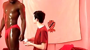 Interracial bareback thither cute twink